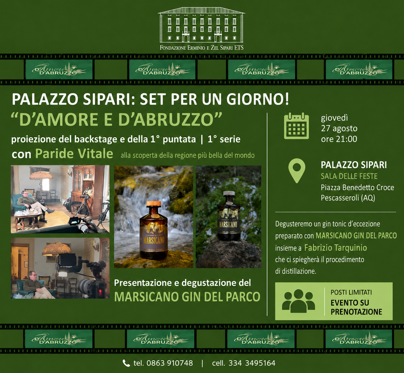 Palazzo Sipari: set per un giorno con “D’Amore e d’Abruzzo”